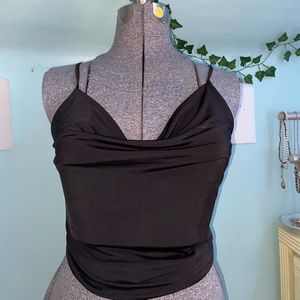 Black Urban Outfitters cowl neck tank top